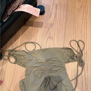 Olive Green Off-Shoulder Top